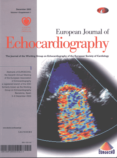 Корицата на European Journal
            of Echocardiography от декември 2003 г.